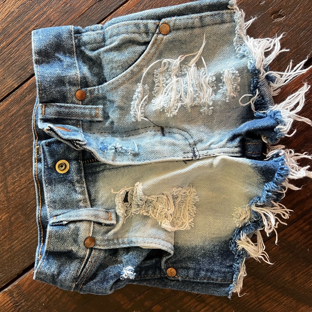 Wrangler Shorts, Sorry Charlie Denim Co. Distressed Blue Jean